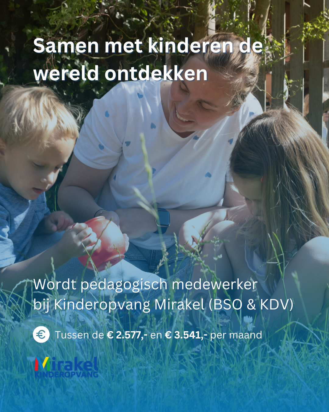 vacature pedagogisch medewerker kinderopvang mirakel